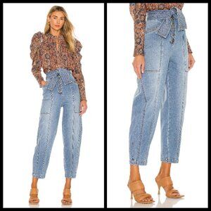 💕ULLA JOHNSON💕 Otto Jean Mid Wash Tie Front Button Fly High Rise 4 NWT